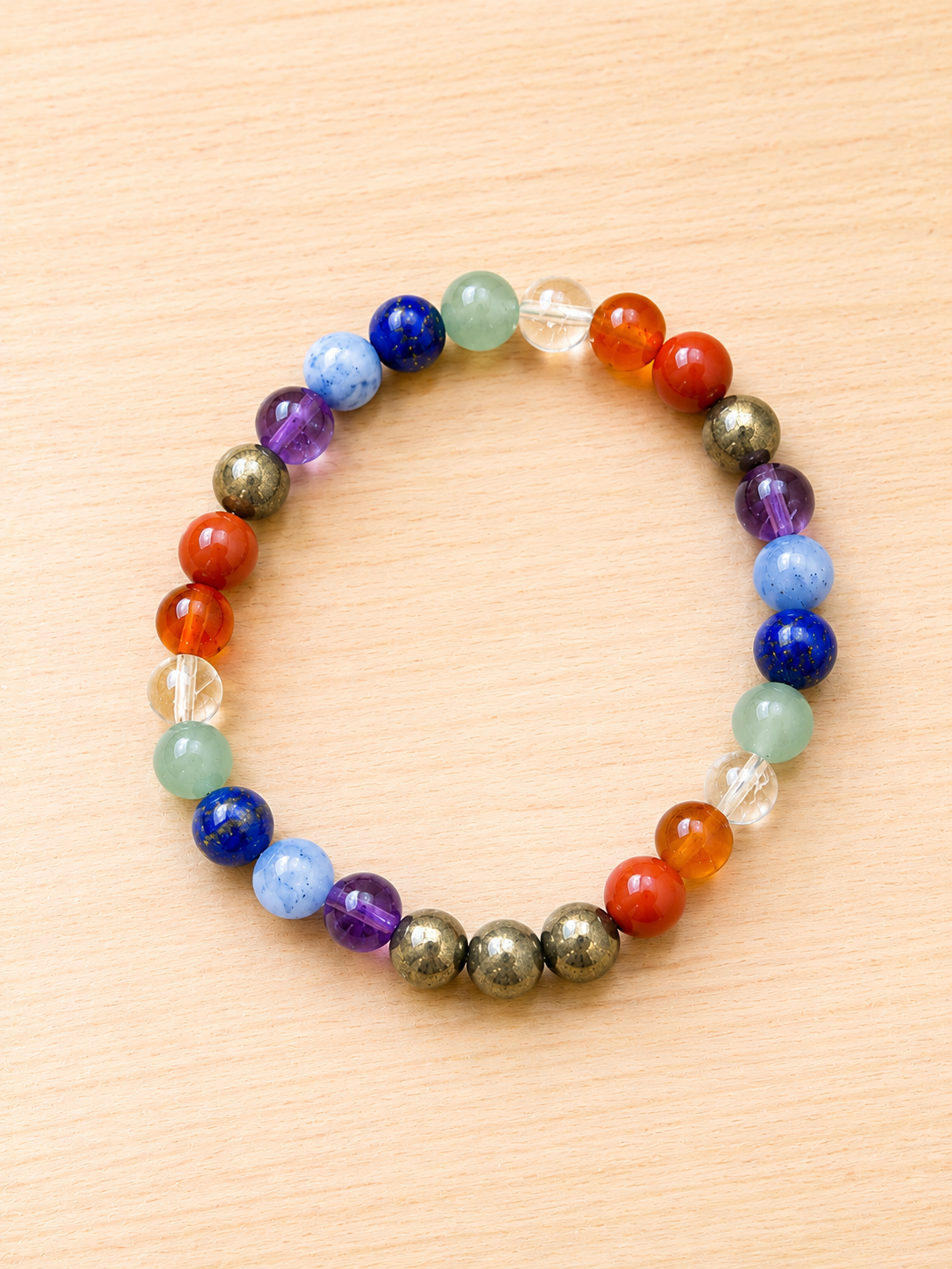 Bracelet Chakras Rééquilibrés en pierres naturelles 6 mm – harmonie des 7 chakras – Poussière Oracles